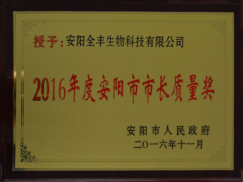 2016年度安阳市市长质量奖